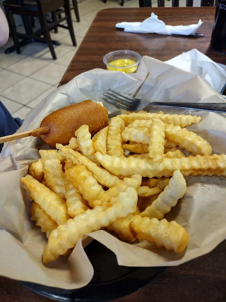 Corn Dog and Fries