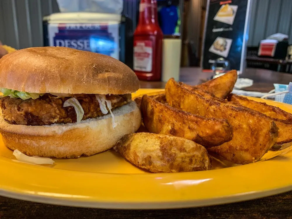 Spicy Crispy Chicken Sandwich with Potato Wedges